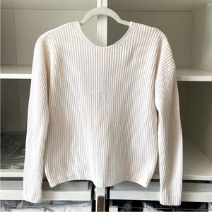 Loft Off White Back Bow Sweater Size XS Petite